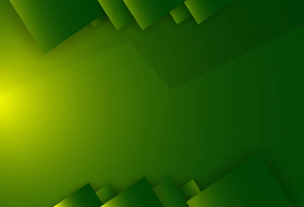 Abstracte groene achtergrond met driehoeken en licht — Stockvector