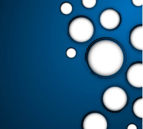 Abstrait fond bleu avec des cercles de bordure grunge — Image vectorielle