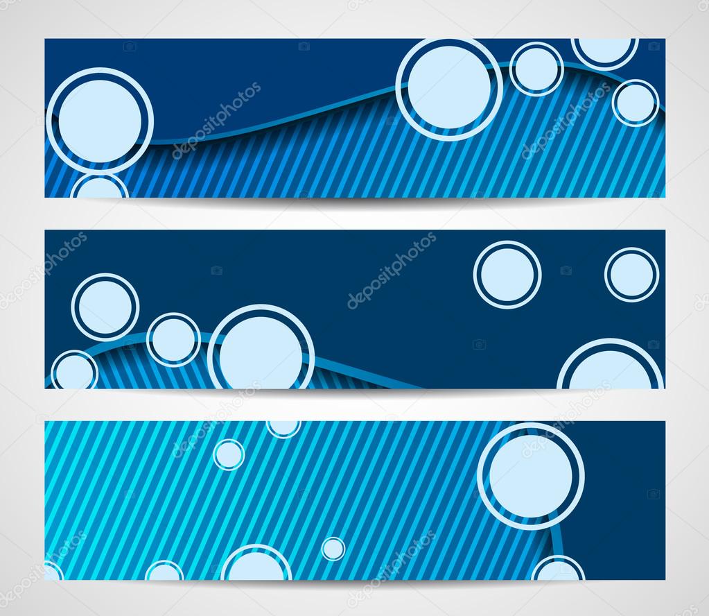 Abstract blue vector web banners