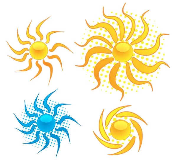 太陽の図は抽象的なベクトルのセット — ストックベクタ