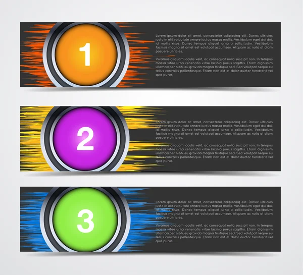 Abstracte banners met knoppen — Stockvector