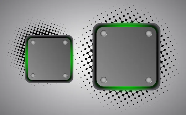 Abstrait bouton carré en acier — Image vectorielle