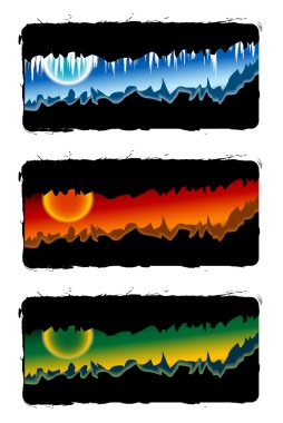 soyut mevsimlik yatay renkli afiş