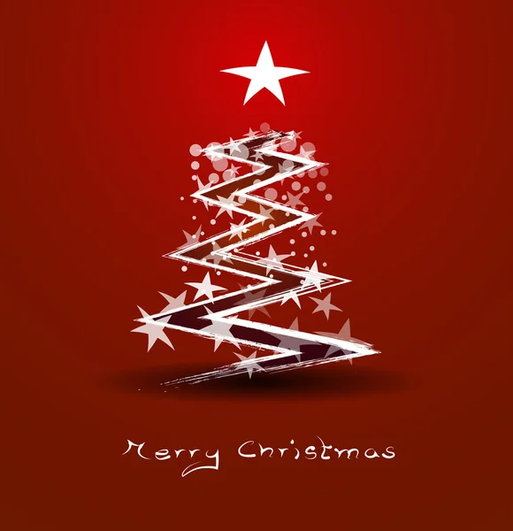 Fond abstrait avec arbre de Noël rouge — Image vectorielle