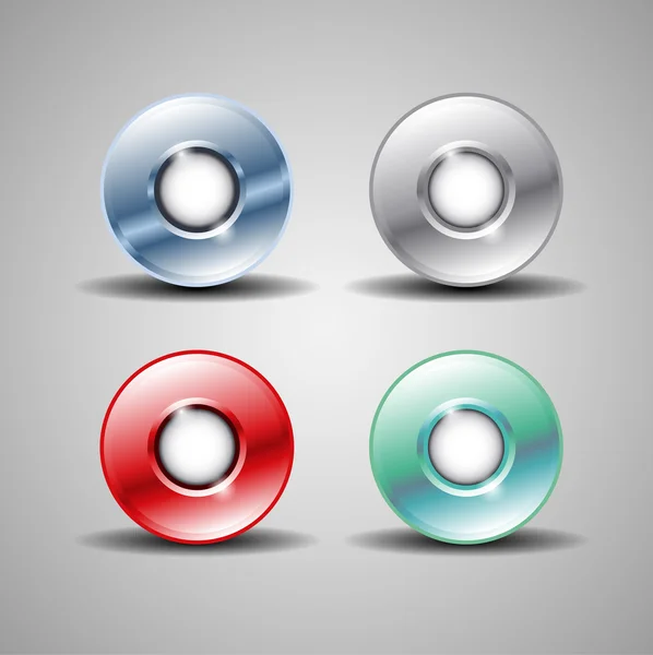 Abstrato círculo de aço botões coloridos —  Vetores de Stock
