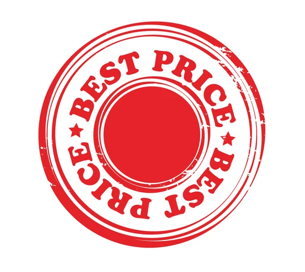 Abstraktní červená známka s slovo nejlepší cenu — Stockový vektor