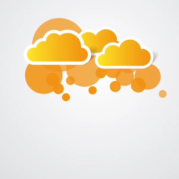 Fundo abstrato laranja com nuvens e círculos — Vetor de Stock