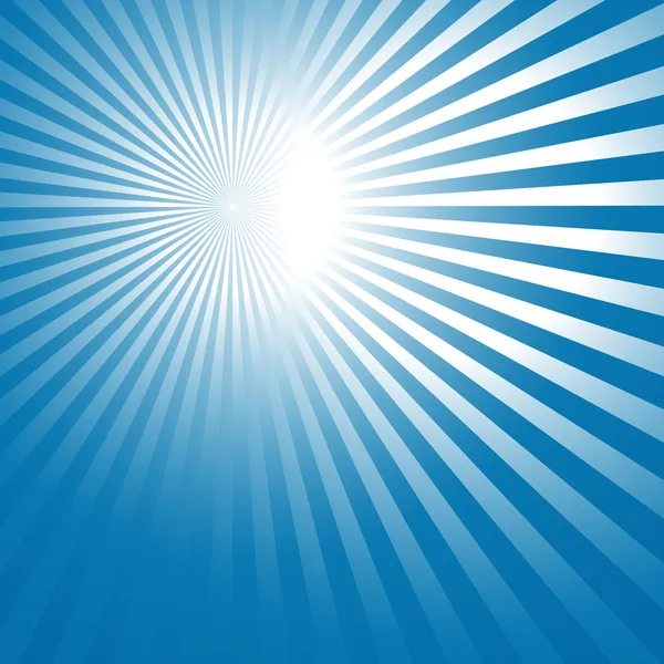 Abstract blue background with sun rays — Stock Vector