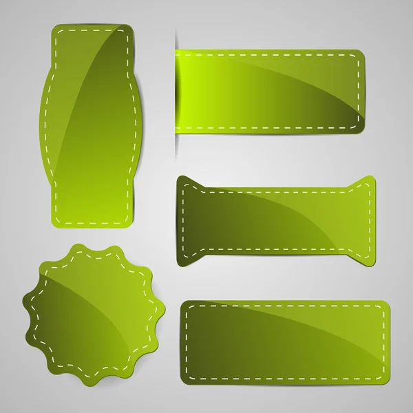 Green tags with dashed lines — Stock Vector