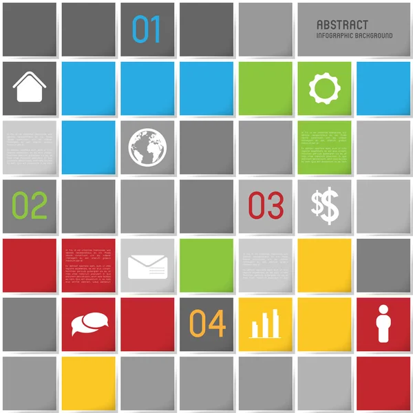 Infografische Vorlage Hintergrund, Quadrate — Stockvektor
