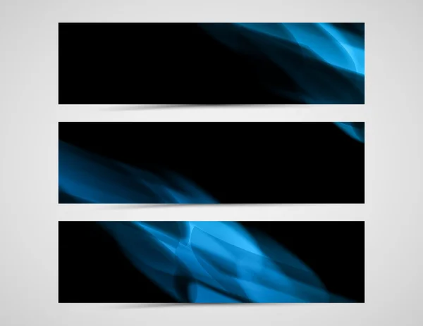 抽象的な暗いの水平方向のバナー — ストックベクタ