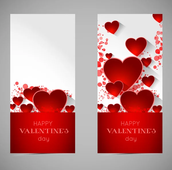 Abstracte valentine banners met hart — Stockvector