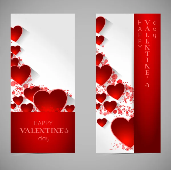 Abstracte valentine banners met hart — Stockvector