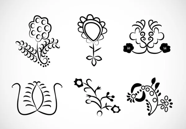 Lace embroidery floral ornaments — Stock Vector