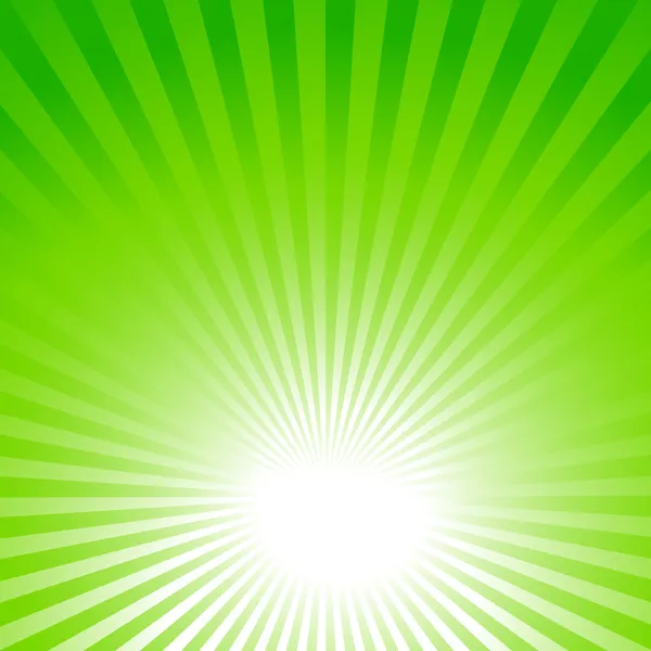 Grüner Hintergrund, Sonnenstrahlen — Stockvektor