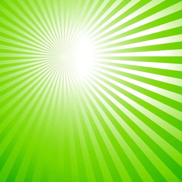 Grön bakgrund, solstrålarna — Stock vektor