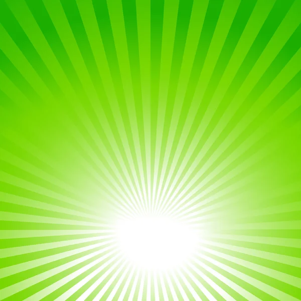 Groene achtergrond, zonnestralen — Stockvector
