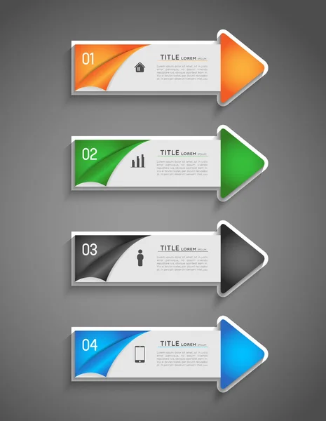 Infographic kleurrijke richting pijlen — Stockvector