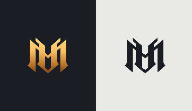 İlk MV VM V Monogram Logo Şablonu. Başlangıç tabanlı Harf Simgesi logosu