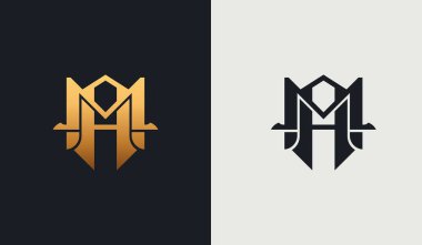 Baş harf MA M A Monogram Logo Şablonu. Başlangıç tabanlı Harf Simgesi logosu