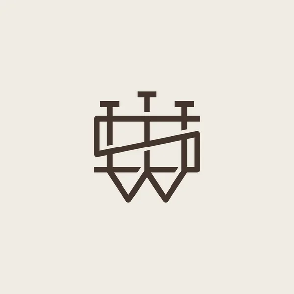 Ursprungligen Baserad Ren Och Minimal Bokstav Monogram Logotyp Mall Elegant — Stock vektor