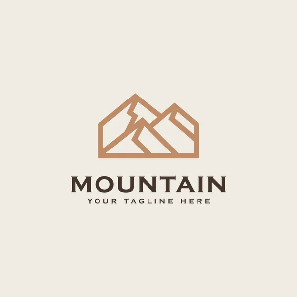 Mountain Adventure Outdoor Vintage Logo Template Badge Emblem Style Vector — Stock Vector
