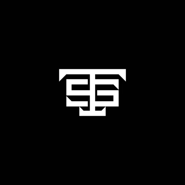Carta Inicial Basada Limpio Mínimo Monogram Logo Template Diseño Vectores — Vector de stock