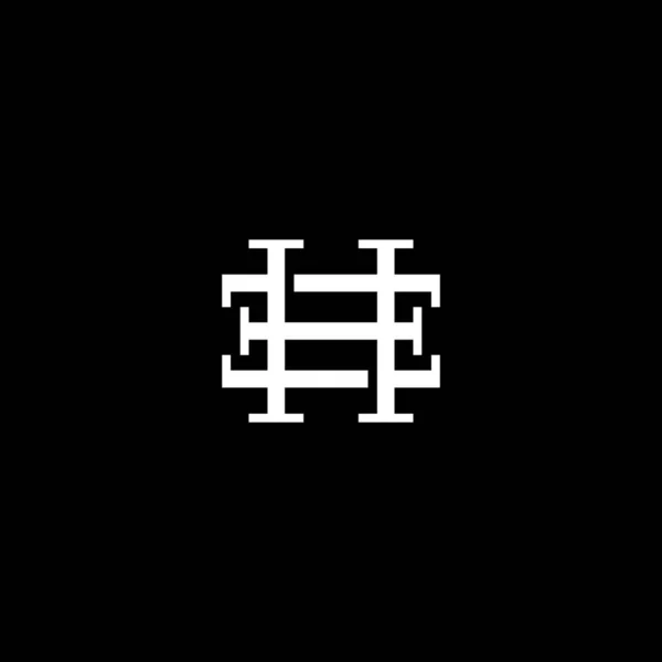 Ursprungligen Baserad Ren Och Minimal Bokstav Han Monogram Logotyp Mall — Stock vektor