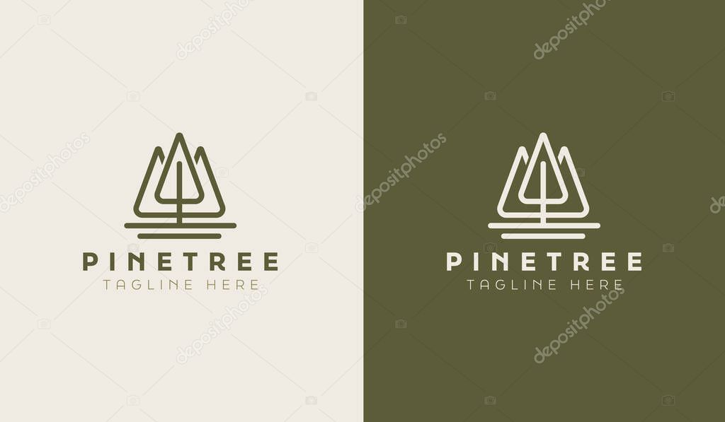 Pine Tree Logo. Universal creative premium symbol vector sign. Logo Template Vector Illustration