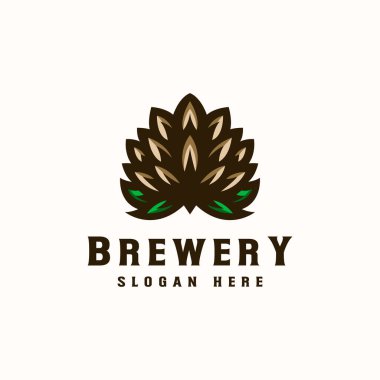 Bira Fabrikası Logo Şablonu. Vektör İllüstrasyonu