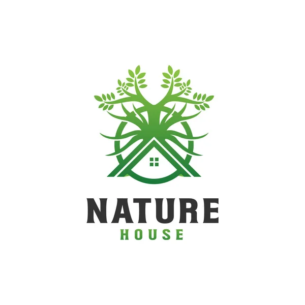 Nature House Logo Design Template Gut Verwenden Für Landwirtschaft Und — Stockvektor