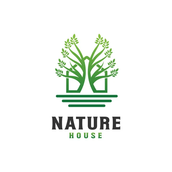 Modèle Conception Logo Nature House Bon Utiliser Pour Agriculture Architecture — Image vectorielle