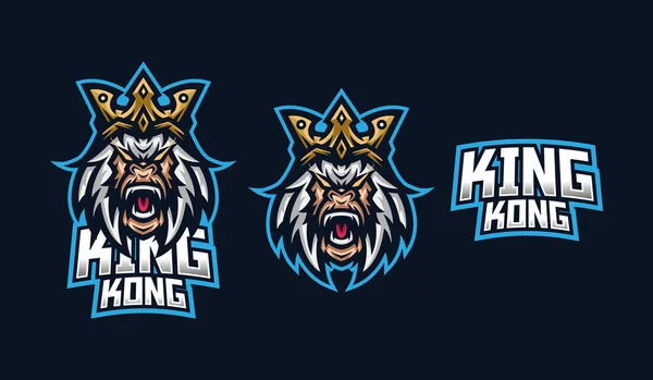 Kingkong Esport Gaming Πρότυπο Λογότυπο Μασκότ Για Streamer Ομάδα Esport — Διανυσματικό Αρχείο