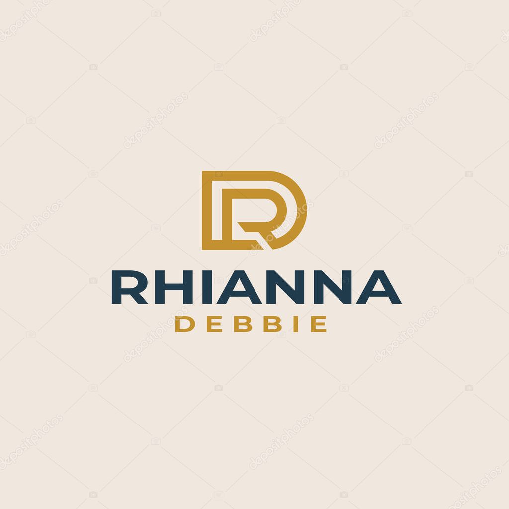 Initial RD DR R D monogram logo template. Vector illustration