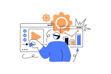 Ticari finans yatırım konsepti için düz vektör tasarımı istatistiksel ve veri analizi. Düz vektör çizimi beyaz arkaplanda izole edildi