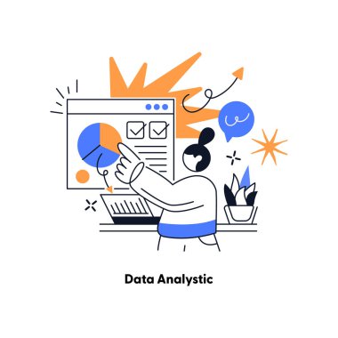 Ticari finans yatırım konsepti için düz vektör tasarımı istatistiksel ve veri analizi. Düz vektör çizimi beyaz arkaplanda izole edildi