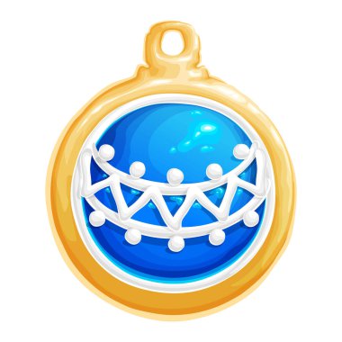 Noel küresi şeklinde lezzetli bir kurabiye.