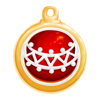 Noel küresi şeklinde lezzetli bir kurabiye.