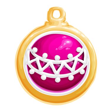 Noel küresi şeklinde lezzetli bir kurabiye.