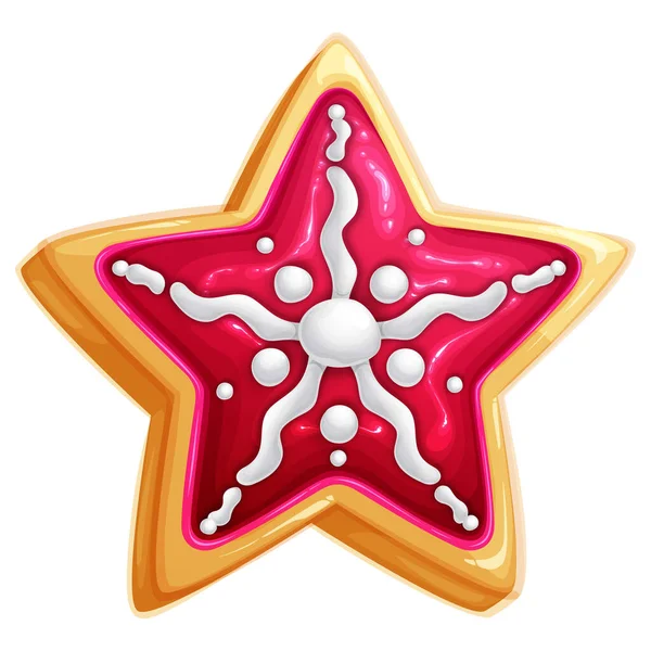Yıldız şeklinde lezzetli bir Noel kurabiyesi.