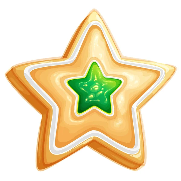 Ένα Υπέροχο Χριστουγεννιάτικο Μπισκότο Σχήμα Αστεριού — Φωτογραφία Αρχείου