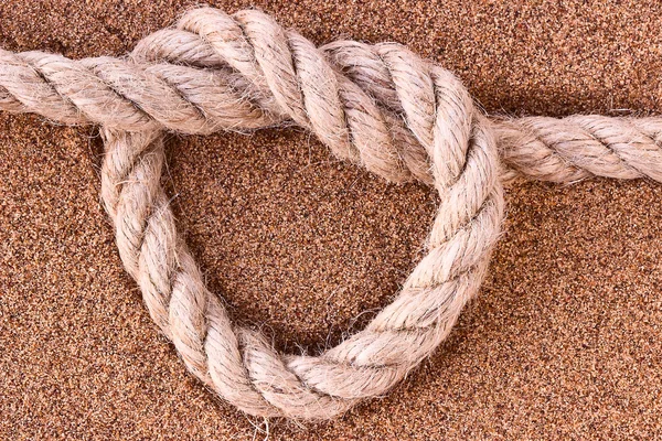 Rope on sand — Stock Photo, Image