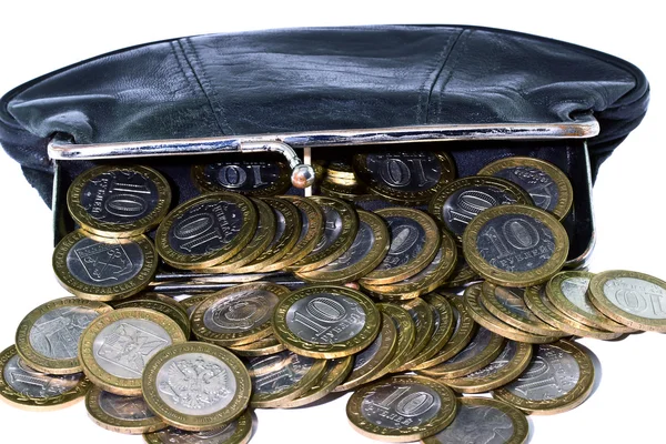 Monedero con monedas —  Fotos de Stock