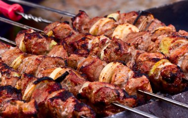Kebabs on the grill clipart