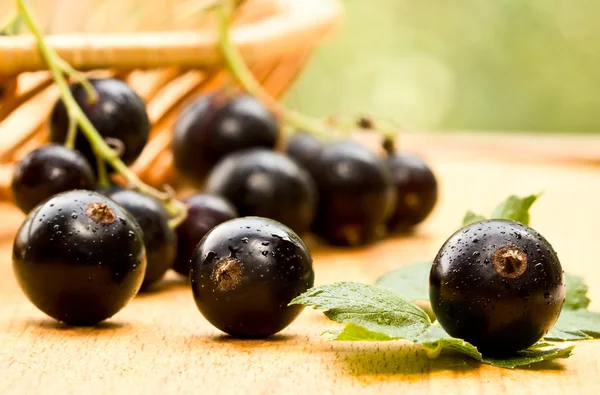 Berries of a black currant on the table — Stock Photo, Image