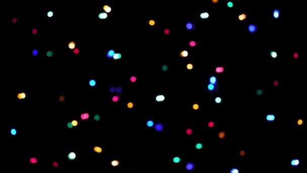 4k 입니다. 크리스마스 분위기에, 둥근 색상의 불빛이 꺼졌습니다. 크리스마스 갈랜드 — 비디오