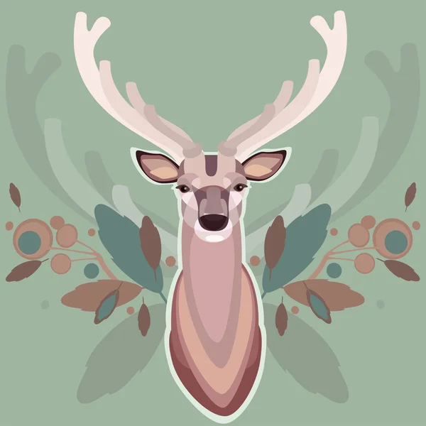 Background with deer — Stock Vector