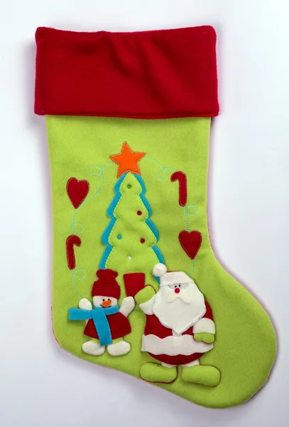 el yapımı yılbaşı süsleri: keçe santa önyükleme whit üzerinde izole