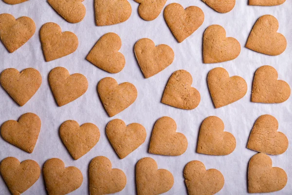 Corazones de jengibre aislados sobre fondo blanco — Foto de Stock