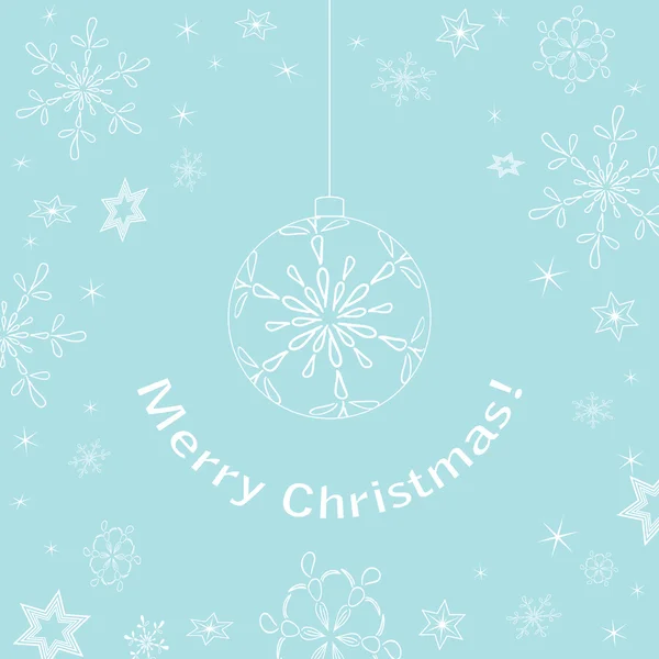 Carte de Noël bleu clair - vecteur — Image vectorielle